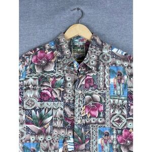 Reyn Spooner Mele Kalikimaka Hawaiian Shirt XXL Mens Floral Patchwork